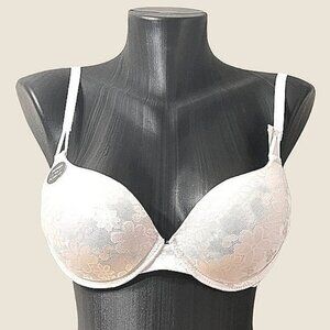 Floral Lace Push-Up Bra in White